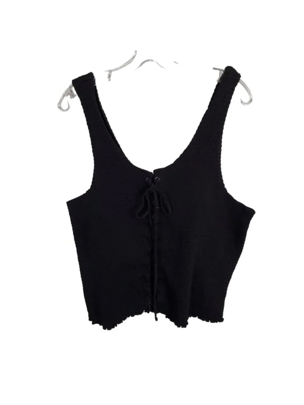 Hot Topic 4 Size 4X Top Smocked Lace Up Corset Tank Gothic Cottagecore Stretchy - Picture 2 of 9